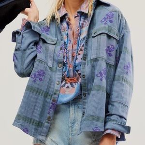 Free People We The Free Visby Plaid Top XL